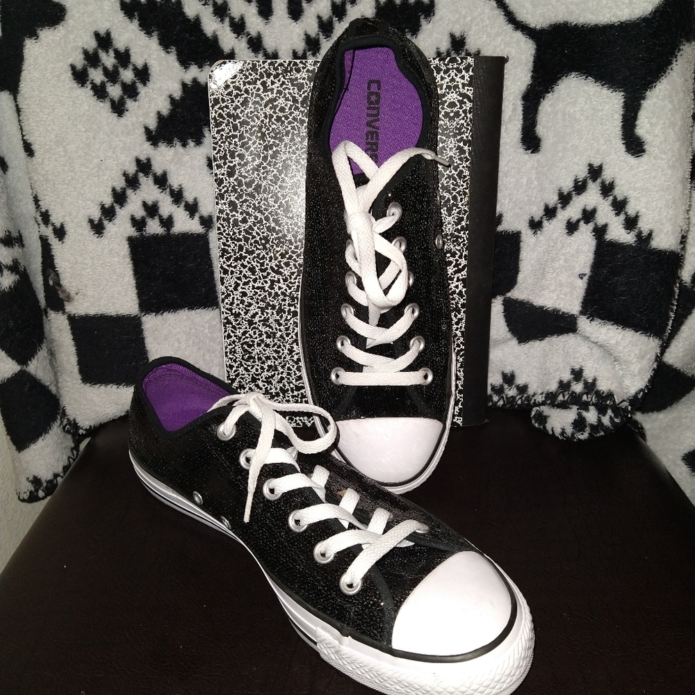 BRAND NEW UNISEX BLACK SEQUIN CONVERSE